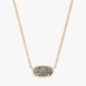 Kendra Scott Elisa Necklace in Platinum Drusy.  Brand new.  Never been worn!!!!!